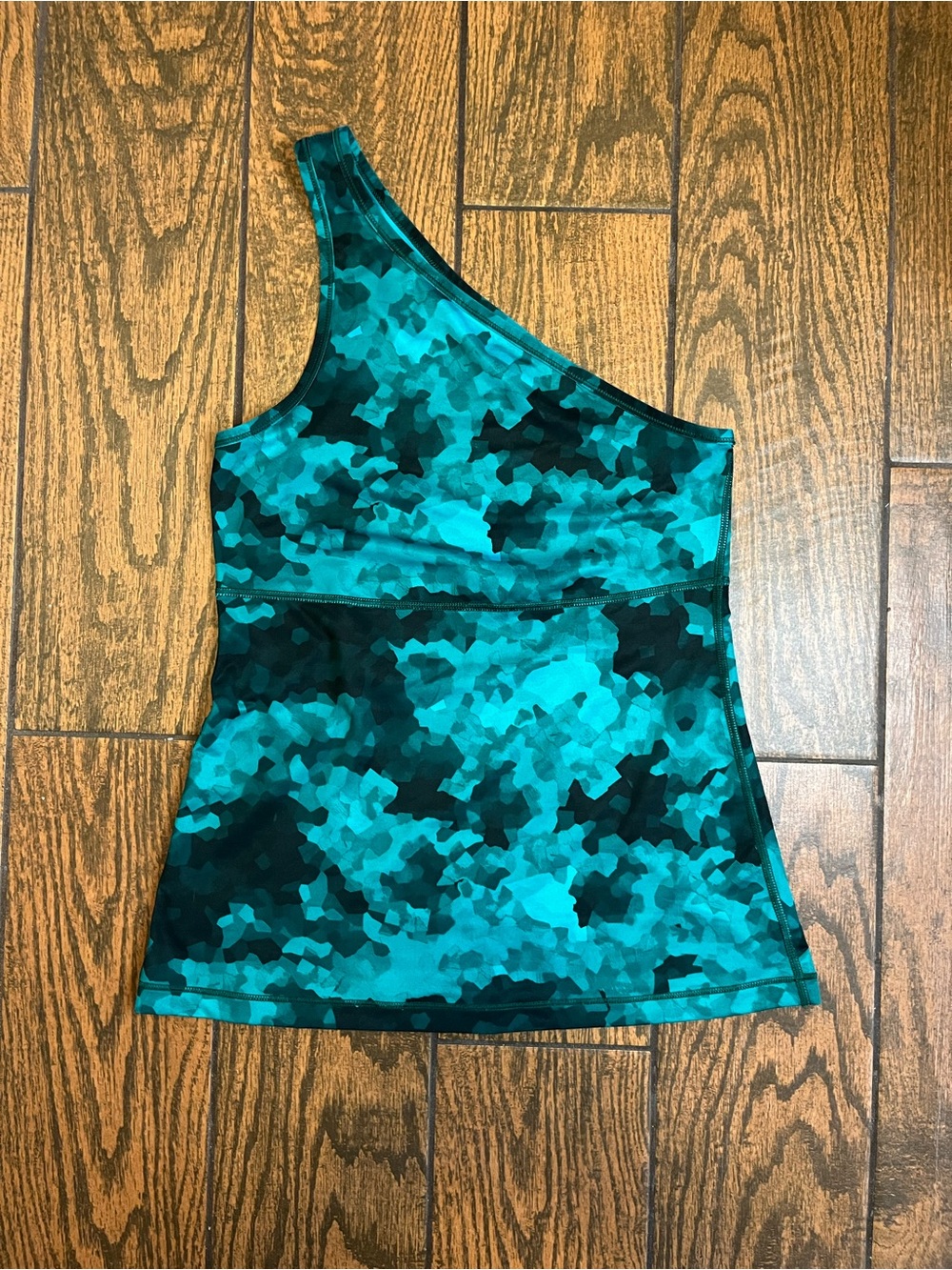 lululemon athletica One-Shoulder Teal Camo Tank